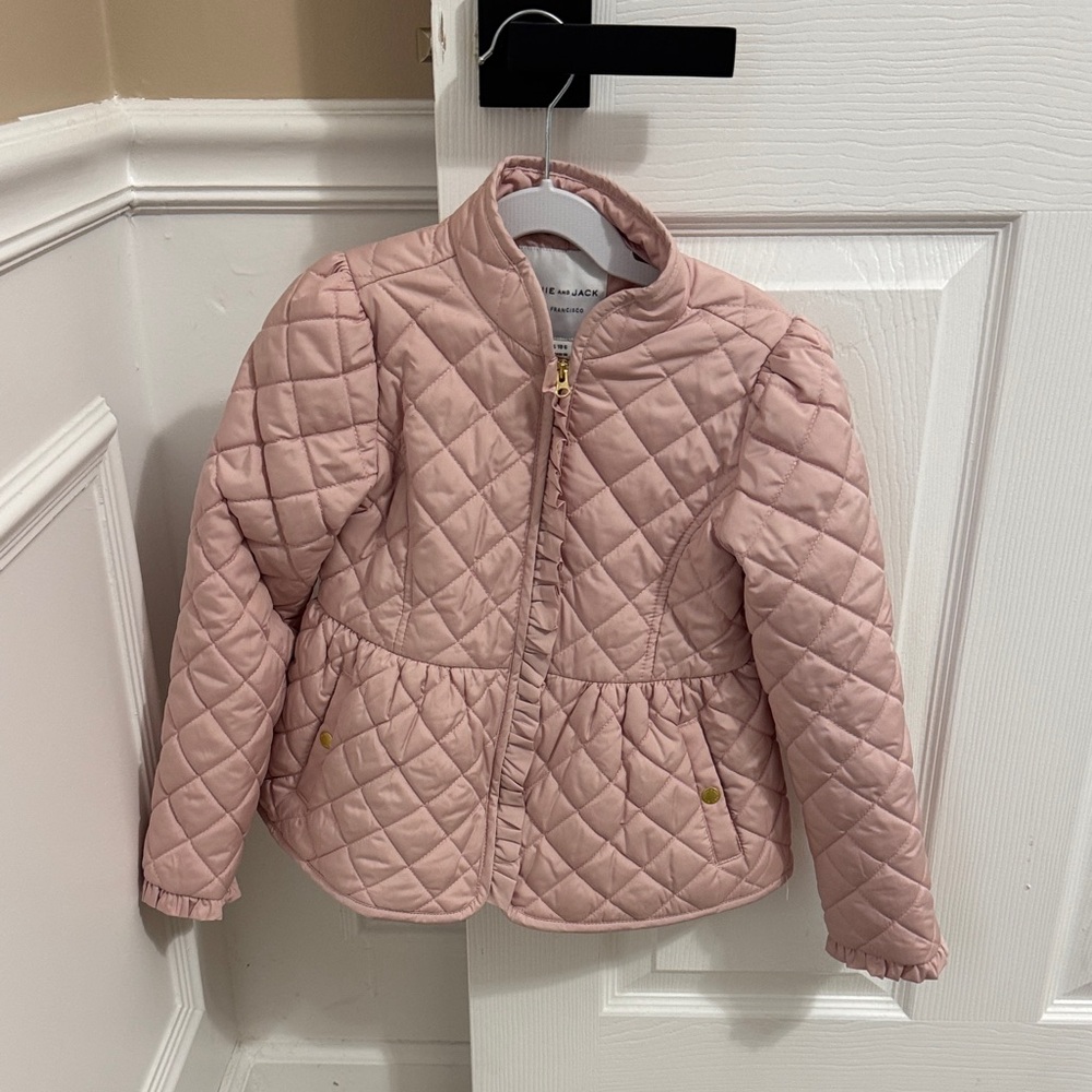 Janie & Jack Quilted Blush Pink Peplum Puffer Jacket